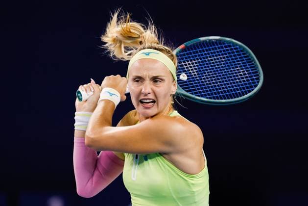 BEIJING, CHINA - SEPTEMBER 25: Rebecca Sramkova of Slovakia competes in the Women s Singles Round of 128 match against Anhelina Kalinina of Ukraine on day three of 2024 China Open at National Tennis Center on September 25, 2024 in Beijing, China.  Copyright: xVCGx 111520135895