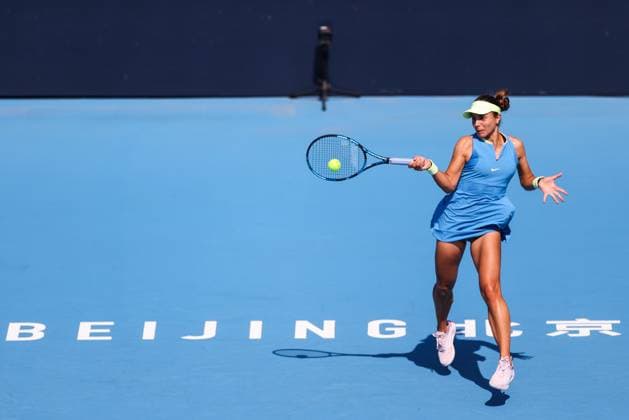 BEIJING, CHINA - SEPTEMBER 25: Viktoriya Tomova of Bulgaria competes in the Women s Singles Round of 128 match against Lesia Tsurenko of Ukraine on day three of 2024 China Open at National Tennis Center on September 25, 2024 in Beijing, China.  Copyright: xVCGx 111520140446