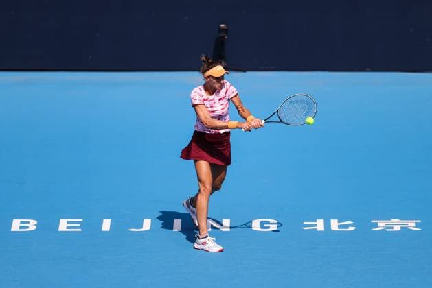 BEIJING, CHINA - SEPTEMBER 25: Lesia Tsurenko of Ukraine competes in the Women s Singles Round of 128 match against Viktoriya Tomova of Bulgaria on day three of 2024 China Open at National Tennis Center on September 25, 2024 in Beijing, China.  Copyright: xVCGx 111520140441