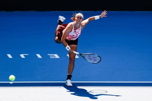 BEIJING, CHINA - SEPTEMBER 25: Greet Minnen of Belgium competes in the Women s Singles Round of 128 match against Erika Andreeva of Russia on day three of 2024 China Open at National Tennis Center on September 25, 2024 in Beijing, China.  Copyright: xVCGx 111520138525