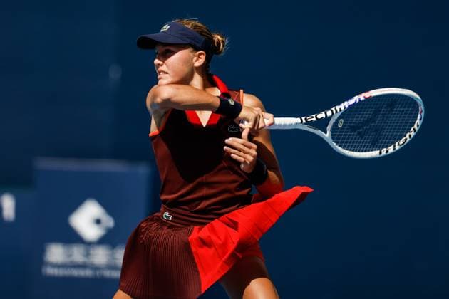 BEIJING, CHINA - SEPTEMBER 25: Erika Andreeva of Russia competes in the Women s Singles Round of 128 match against Greet Minnen of Belgium on day three of 2024 China Open at National Tennis Center on September 25, 2024 in Beijing, China.  Copyright: xVCGx 111520138522