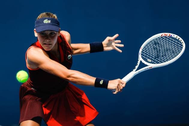 BEIJING, CHINA - SEPTEMBER 25: Erika Andreeva of Russia competes in the Women s Singles Round of 128 match against Greet Minnen of Belgium on day three of 2024 China Open at National Tennis Center on September 25, 2024 in Beijing, China.  Copyright: xVCGx 111520138516