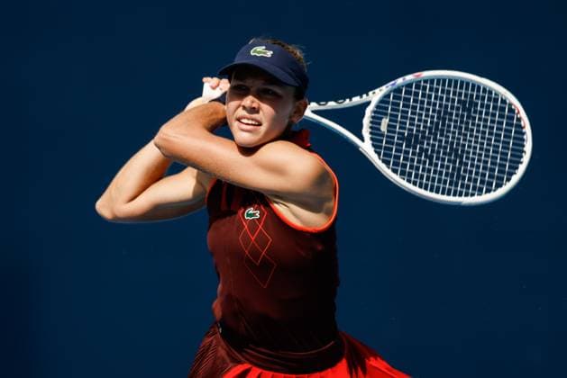 BEIJING, CHINA - SEPTEMBER 25: Erika Andreeva of Russia competes in the Women s Singles Round of 128 match against Greet Minnen of Belgium on day three of 2024 China Open at National Tennis Center on September 25, 2024 in Beijing, China.  Copyright: xVCGx 111520138513