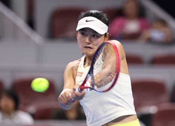 (240926) -- BEIJING, Sept. 26, 2024 -- Wang Yafan hits a return during the women s singles first round match between Wang Yafan of China and Ashlyn Krueger of the United States at 2024 China Open tennis tournament in Beijing, capital of China, Sept. 26, 2024. ) (SP)CHINA-BEIJING-TENNIS-CHINA OPEN-WOMEN S SINGLES-FIRST ROUND (CN) ZhangxChen 