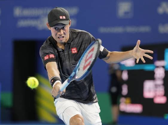 Tennis: Japan Open Japan s Kei Nishikori plays against Croatia s Marin Cilic in the first round of the Japan Open tennis championships in Tokyo on Sept. 26, 2024.  A14AA0003498247P