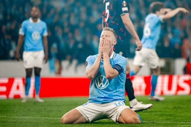 240926 Anders Christiansen of Malmö FF looks dejected during the UEFA Europa League football match between Malmö FF and Rangers on September 26, 2024 in Malmö Photo Petter Arvidson BILDBYRAN kod PA PA0884 fotboll football soccer fotball uefa europa league malmö ff rangers bbeng depp  Copyright: PETTERxARVIDSON BB240926PA090