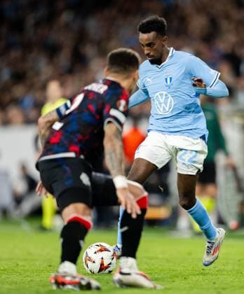 240926 Taha Ali of Malmö FF during the UEFA Europa League football match between Malmö FF and Rangers on September 26, 2024 in Malmö Photo Petter Arvidson BILDBYRAN kod PA PA0884 fotboll football soccer fotball uefa europa league malmö ff rangers bbeng  Copyright: PETTERxARVIDSON BB240926PA113