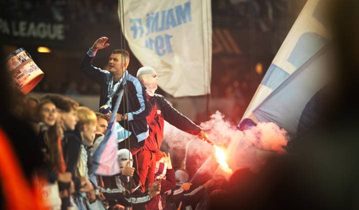 MALMÖ, SWEDEN 20240926 Pyro, Bengals were set on fire by supporters during Thursdays Europa League soccer match between Malmö FF and Rangers FC at Eleda Stadium New Malmö Stadium MALMÖ SWEDEN x10600x  Copyright: xTorstenxHillergren TTx EUROPA LEAGUE MALMÖ FF-RANGERS FC