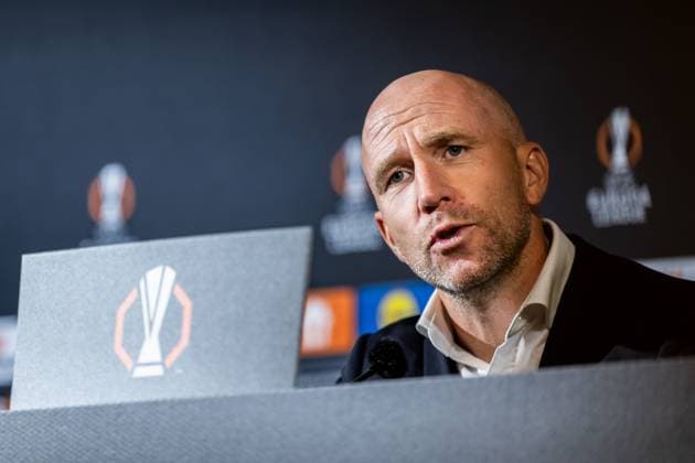 240926 Head coach Philippe Clement of Rangers at a press conference after the UEFA Europa League football match between Malmö FF and Rangers on September 26, 2024 in Malmö Photo Petter Arvidson BILDBYRAN kod PA PA0884 fotboll football soccer fotball uefa europa league malmö ff rangers bbeng  Copyright: PETTERxARVIDSON BB240926PA127