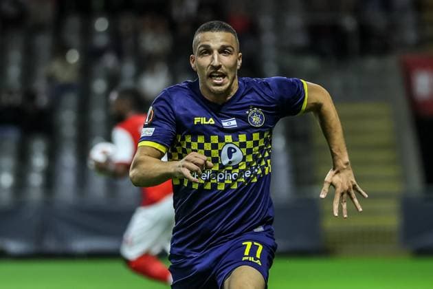 Sport Bilder des Tages Braga, Portugal, September 26th, 2024: Davida (77 Maccabi Tel Aviv) in action celebrating his goal during the UEFA Europa League game between SC Braga vs Maccabi Tel Aviv at Estadio Municipal de Braga, Portugal (Joao Bravo SPP) Copyright: xJoaoxBravoxx xSPPx spp-en-JoBr-JBF-5178