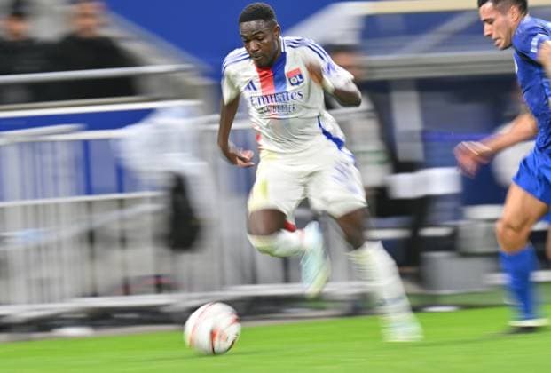 Fußball, EL, Olympique Lyon - Olympiakos Piräus Ernest Nuamah (lyon) FOOTBALL: Olympique Lyonnais vs Olympiakos Le Pirée - 26 09 2024 FredericChambert Panoramic 