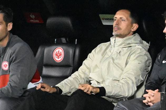 26 09 2024, xsltx, Football UEFA Europa League, Eintracht Frankfurt Viktoria Pilsen emspor, v l Coach Dino Toppmöller Toppmoeller Eintracht Frankfurt DFL DFB REGULATIONS PROHIBIT ANY USE OF PHOTOGRAPHS as IMAGE SEQUENCES and or QUASI VIDEO Frankfurt am Main