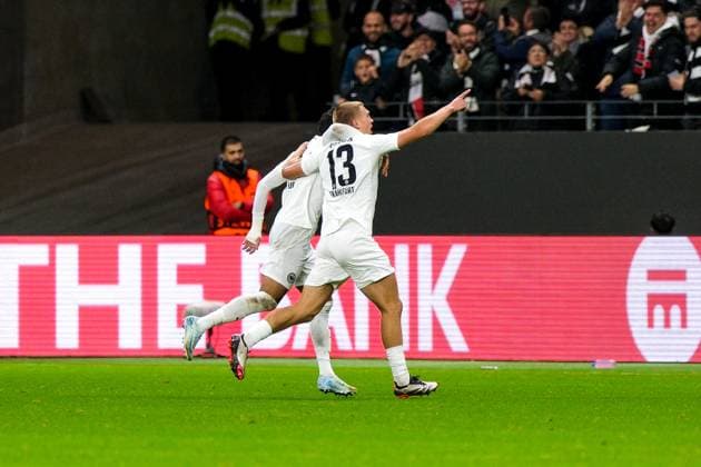Rasmus Kristensen Eintracht Frankfurt, 13 celebrates the goal for 3 1, GER, Eintracht Frankfurt vs Viktoria Pilsen, Football, UEFA Europa League, Matchday 1, Season 2024 25, 26 09 2024 GER, Eintracht Frankfurt vs Viktoria Pilsen, Football, UEFA Europa League, Matchday 1, Season 2024 25, 26 09 2024 Frankfurt Copyright: xEibner-Pressefoto FlorianxWieganx EP_FWD