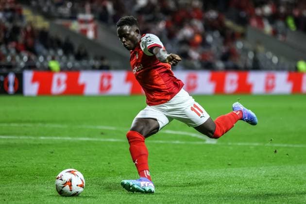 Braga, Portugal, September 26th, 2024: Roger Fernandes (11 SC Braga) in action during the UEFA Europa League game between SC Braga vs Maccabi Tel Aviv at Estadio Municipal de Braga, Portugal (Joao Bravo SPP) Copyright: xJoaoxBravoxx xSPPx spp-en-JoBr-JBF-5451