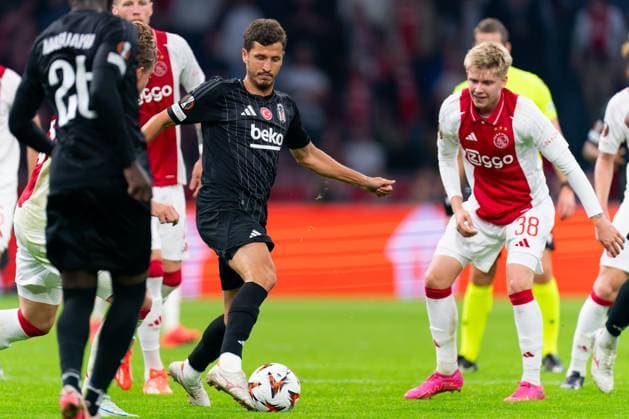 2024-09-26 AFC Ajax v Besiktas JK - UEFA Europa League 2024 25 League Phase MD1 AMSTERDAM, NETHERLANDS - SEPTEMBER 26: Salih Ucan of Besiktas JK in action during the UEFA Europa League 2024 25 League Phase MD1 match between AFC Ajax and Besiktas JK at Johan Cruijff Arena on September 26, 2024 in Amsterdam, Netherlands. (Photo by Joris Verwijst BSR Agency) Amsterdam Netherlands Content not available for redistribution in The Netherlands directly or indirectly through any third parties. Copyright: xBSRxAgencyx