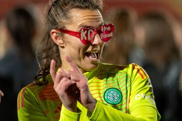 Celtic Women v Vorskla Poltava Women UEFA Womens Champions League 26 09 2024. Kelsey Daugherty of Celtic celebrates following their victory during the UEFA Womens Champions League match between Celtic Women and Vorskla Poltava Women at Albert Bartlett Stadium, Glasgow, Scotland on 26 September 2024. Editorial use only , Copyright: xColinxPoultneyx PSI-20512-0057