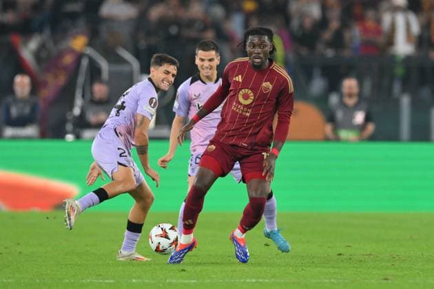 26th September 2024, Stadio Olimpico, Rome, Italy; UEFA Europa League Football; Roma versus Athletic Club; Manu Kone of AS Roma  ActionPlus12696791 AllShotLive