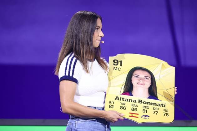 September 26, 2024, Madrid, Madrid, SPAIN: Aitana Bonmati attends the photocall of Presentation of EA Sports FC25 game at Pabellon Satelite on September 26, 2024, Madrid, Spain. Madrid SPAIN - ZUMAa181 20240926_zaa_a181_342 Copyright: xDennisxAgyemanx