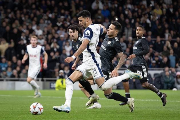 Tottenham Hotspur v FK QARABAG Europa League 26 09 2024. Tottenham Hotspur forward Dominic Solanke (19) during the Europa League match between Tottenham Hotspur and FK Qarabag at Tottenham Hotspur Stadium, London, United Kingdom on 26 September 2024. Editorial use only , Copyright: xIanxStephenx PSI-20487-0079
