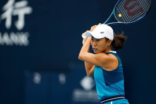 BEIJING, CHINA - SEPTEMBER 27: Zhang Shuai of China competes in the Women s Singles Round of 64 match against Emma Navarro of America on day five of 2024 China Open at National Tennis Center on September 27, 2024 in Beijing, China.  Copyright: xVCGx 111520483550