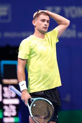 September 27, 2024, Tokyo, Japan: Mariano NAVONE (ARG) reacts during a Men s Singles match against Ben SHELTON (USA) for the Kinoshita Group Japan Open Tennis Championships 2024 at the Ariake Coloseum. This is the longest-running ATP, Tennis Herren Tour tournament in Asia, first held in 1972. The tournaments run from September 23 to October 1st. Tokyo Japan - ZUMAm191 20240927_aap_m191_028 Copyright: xRodrigoxReyesxMarinx