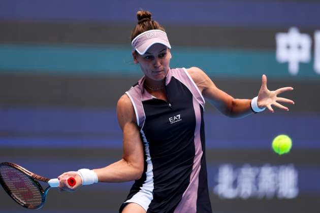 BEIJING, CHINA - SEPTEMBER 27: Veronika Kudermetova of Russia competes in the Women s Singles Round of 64 match against Wang Xinyu of China on day five of 2024 China Open at National Tennis Center on September 27, 2024 in Beijing, China.  Copyright: xVCGx 111520498561