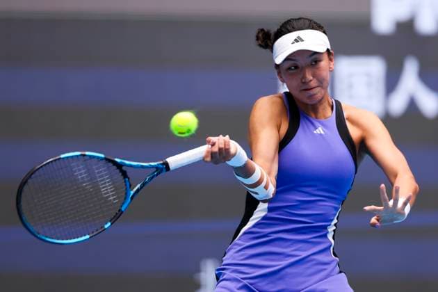 BEIJING, CHINA - SEPTEMBER 27: Wang Xinyu of China competes in the Women s Singles Round of 64 match against Veronika Kudermetova of Russia on day five of 2024 China Open at National Tennis Center on September 27, 2024 in Beijing, China.  Copyright: xVCGx 111520498525