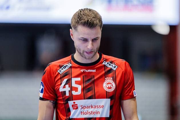Jan Eric Speckmann VfL Luebeck Schwartau, 45 GER, GWD Minden vs VfL Luebeck Schwartau, Handball, 2 Bundesliga, Matchday 4, Season 2024 2025, 27 09 2024 GER, GWD Minden vs VfL Luebeck Schwartau, Handball, 2 Bundesliga, Matchday 4, Season 2024 2025, 27 09 2024 Luebbecke Copyright: xEibner-Pressefotox xJanxRollingerx EP_JSK