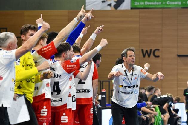 HBW Balingen Weilstetten cheers GER, HC Elbflorenz 2006 vs HBW Balingen Weilstetten, Handball, 2 Bundesliga, Matchday 4, Season 2024 2025, 27 09 2024 GER, HC Elbflorenz 2006 vs HBW Balingen Weilstetten, Handball, 2 Bundesliga, Matchday 4, Season 2024 2025, 27 09 2024 Dresden Copyright: xEibner-Pressefoto StefaniexFleisx EP_SFR