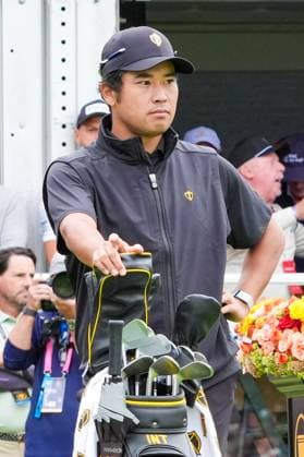 September 27, 2024, Montreal, Quebec, USA: Hideki Matsuyama (JPN) waits on the first tee during Match 2 of the 2024 Presidents Cup at The Royal Montreal Golf Club. Montreal Canada - ZUMAw109 20240927_fap_w109_001 Copyright: xDebbyxWongx