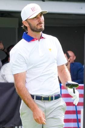 September 27, 2024, Montreal, Quebec, USA: Max Homa (USA) tees off the first hole during Match 2 of the 2024 Presidents Cup at The Royal Montreal Golf Club. Montreal Canada - ZUMAw109 20240927_fap_w109_002 Copyright: xDebbyxWongx