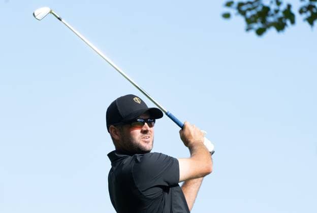 September 27, 2024, Montreal, Pq, CANADA: International team member Corey Conners of Canada, tees off on the fifth hole of their second round foursome match at the Presidents Cup golf tournament at the Royal Montreal Golf Club, in Montreal, Friday, Sept. 27, 2024. Canada News - September 27, 2024 - ZUMAc35_ 20240927_zaf_c35_127 Copyright: xChristinnexMuschix