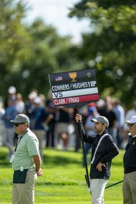 MONTREAL, QC - SEPTEMBER 27: at the 2024 Presidents Cup on September 27, 2024 at The Royal Montreal Golf Club in Montreal, QC (Photo by Vincent Ethier Icon Sportswire) GOLF: SEP 27 Presidents Cup EDITORIAL USE ONLY Icon2409271670