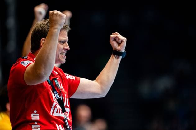 27 09 2024, GER, Handball, 1 Bl, Maenner, Saison 24 25, Daikin Handball Bundesliga, 4 Spieltag, ThSV Eisenach SG Flensburg Handewitt Nicolej Krickau SG Flensburg Handewitt 99817 Eisenach Werner Assmann Halle Am Sportp Thueringen Germany