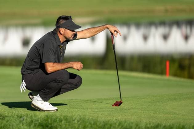 MONTREAL, QC - SEPTEMBER 27: International Team golfer Jason Day on the 14th green at the 2024 Presidents Cup on September 27, 2024 at The Royal Montreal Golf Club in Montreal, QC (Photo by Vincent Ethier Icon Sportswire) GOLF: SEP 27 Presidents Cup EDITORIAL USE ONLY Icon2409274035