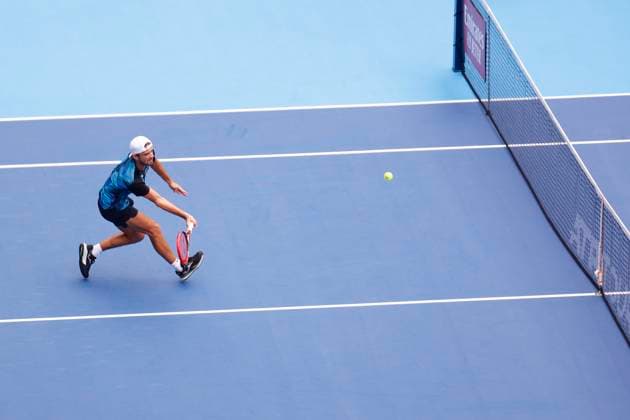 September 28, 2024, Tokyo, Japan: Tomas MACHAC (CZE) hits a return against Tommy PAUL (USA) during the Kinoshita Group Japan Open Tennis Championships 2024 at the Ariake Coloseum. This is the longest-running ATP, Tennis Herren Tour tournament in Asia, first held in 1972. The tournaments run from September 23 to October 1st. Tokyo Japan - ZUMAm191 20240928_aap_m191_007 Copyright: xRodrigoxReyesxMarinx