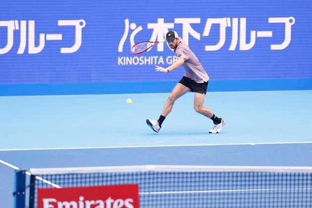 September 28, 2024, Tokyo, Japan: Tommy PAUL (USA) hits a return against Tomas MACHAC (CZE) during the Kinoshita Group Japan Open Tennis Championships 2024 at the Ariake Coloseum. This is the longest-running ATP, Tennis Herren Tour tournament in Asia, first held in 1972. The tournaments run from September 23 to October 1st. Tokyo Japan - ZUMAm191 20240928_aap_m191_006 Copyright: xRodrigoxReyesxMarinx