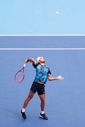 September 28, 2024, Tokyo, Japan: Tomas MACHAC (CZE) serves against Tommy PAUL (USA) during the Kinoshita Group Japan Open Tennis Championships 2024 at the Ariake Coloseum. This is the longest-running ATP, Tennis Herren Tour tournament in Asia, first held in 1972. The tournaments run from September 23 to October 1st. Tokyo Japan - ZUMAm191 20240928_aap_m191_011 Copyright: xRodrigoxReyesxMarinx