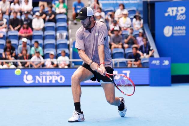 September 28, 2024, Tokyo, Japan: Tommy PAUL (USA) hits a return against Tomas MACHAC (CZE) during the Kinoshita Group Japan Open Tennis Championships 2024 at the Ariake Coloseum. This is the longest-running ATP, Tennis Herren Tour tournament in Asia, first held in 1972. The tournaments run from September 23 to October 1st. Tokyo Japan - ZUMAm191 20240928_aap_m191_026 Copyright: xRodrigoxReyesxMarinx