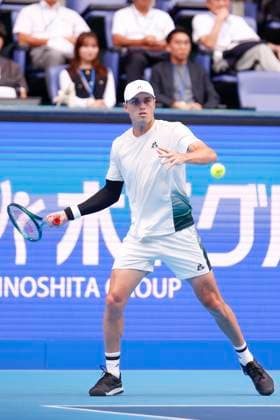 September 28, 2024, Tokyo, Japan: Christopher O CONNELL (AUS) hits a return against Alex MICHELSEN (USA) during the Kinoshita Group Japan Open Tennis Championships 2024 at the Ariake Coloseum. This is the longest-running ATP, Tennis Herren Tour tournament in Asia, first held in 1972. The tournaments run from September 23 to October 1st. Tokyo Japan - ZUMAm191 20240928_aap_m191_031 Copyright: xRodrigoxReyesxMarinx