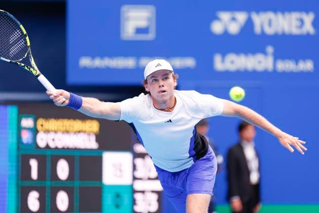 September 28, 2024, Tokyo, Japan: Alex MICHELSEN (USA) hits a return against Christopher O CONNELL (AUS) during the Kinoshita Group Japan Open Tennis Championships 2024 at the Ariake Coloseum. This is the longest-running ATP, Tennis Herren Tour tournament in Asia, first held in 1972. The tournaments run from September 23 to October 1st. Tokyo Japan - ZUMAm191 20240928_aap_m191_039 Copyright: xRodrigoxReyesxMarinx