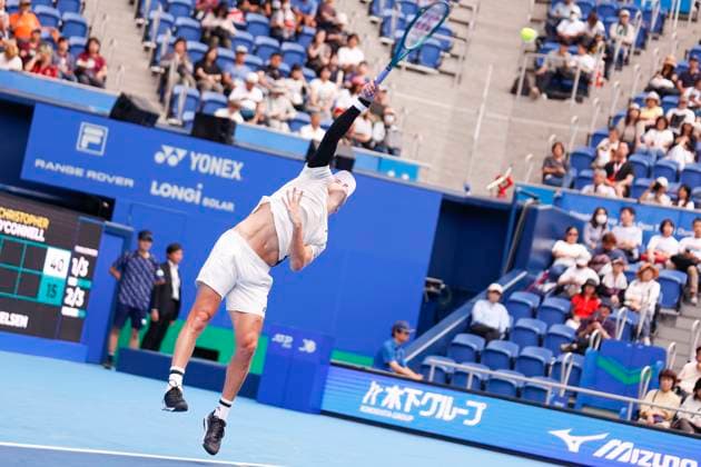 September 28, 2024, Tokyo, Japan: Christopher O CONNELL (AUS) serves against Alex MICHELSEN (USA) during the Kinoshita Group Japan Open Tennis Championships 2024 at the Ariake Coloseum. This is the longest-running ATP, Tennis Herren Tour tournament in Asia, first held in 1972. The tournaments run from September 23 to October 1st. Tokyo Japan - ZUMAm191 20240928_aap_m191_044 Copyright: xRodrigoxReyesxMarinx