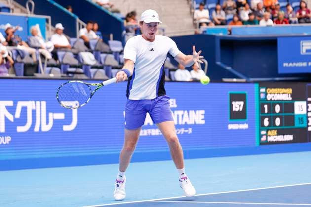 September 28, 2024, Tokyo, Japan: Alex MICHELSEN (USA) hits a return against Christopher O CONNELL (AUS) during the Kinoshita Group Japan Open Tennis Championships 2024 at the Ariake Coloseum. This is the longest-running ATP, Tennis Herren Tour tournament in Asia, first held in 1972. The tournaments run from September 23 to October 1st. Tokyo Japan - ZUMAm191 20240928_aap_m191_050 Copyright: xRodrigoxReyesxMarinx