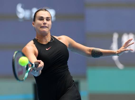 (240928) -- BEIJING, Sept. 28, 2024 -- Aryna Sabalenka of Belarus returns a shot during the women s singles second round match between Aryna Sabalenka of Belarus and Mananchaya Sawangkaew of Thailand at 2024 China Open tennis tournament in Beijing, capital of China, Sept. 28, 2024. ) (SP)CHINA-BEIJING-TENNIS-CHINA OPEN-WOMEN S SINGLES-SECOND ROUND (CN) ZhangxChenlin 