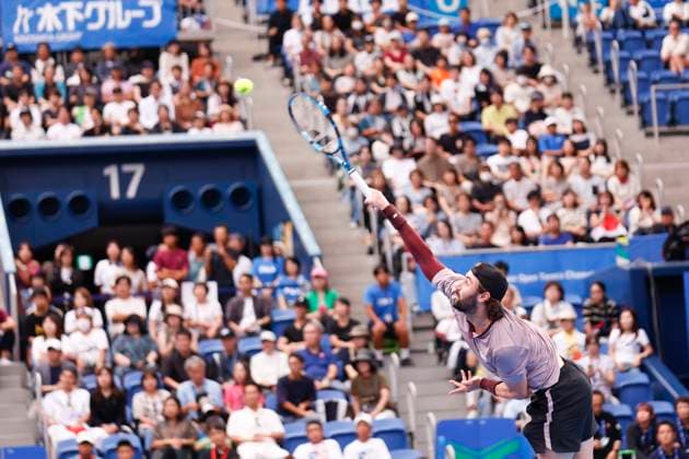 September 28, 2024, Tokyo, Japan: Jordan THOMPSON (AUS) serves against Kei NISHIKORI (JPN) during the Kinoshita Group Japan Open Tennis Championships 2024 at the Ariake Coloseum. This is the longest-running ATP, Tennis Herren Tour tournament in Asia, first held in 1972. The tournaments run from September 23 to October 1st. Tokyo Japan - ZUMAm191 20240928_aap_m191_075 Copyright: xRodrigoxReyesxMarinx
