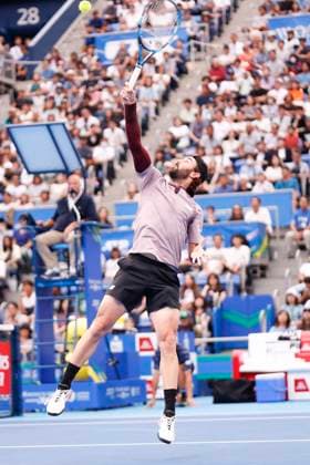 September 28, 2024, Tokyo, Japan: Jordan THOMPSON (AUS) hits a return against Kei NISHIKORI (JPN) during the Kinoshita Group Japan Open Tennis Championships 2024 at the Ariake Coloseum. This is the longest-running ATP, Tennis Herren Tour tournament in Asia, first held in 1972. The tournaments run from September 23 to October 1st. Tokyo Japan - ZUMAm191 20240928_aap_m191_078 Copyright: xRodrigoxReyesxMarinx