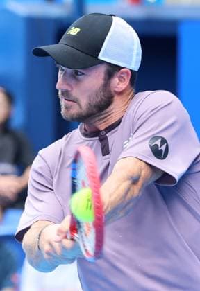 September 28, 2024, Tokyo, Japan - Tommy Paul of the United States retuens the ball against Tomas Machac of Czech Republic at the second round match of the Japan Open Tennis championships at the Ariake Colosseum in Tokyo on Saturday, September 28, 2024. (photo by Yoshio Tsunoda AFLO) Noxthirdxpartyxsales  (0765325491st)