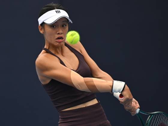 (240928) -- BEIJING, Sept. 28, 2024 -- Wei Sijia of China hits a return during the women s singles second round match between Wei Sijia of China and Beatriz Haddad Maia of Brazil at 2024 China Open tennis tournament in Beijing, capital of China, Sept. 28, 2024. ) (SP)CHINA-BEIJING-TENNIS-CHINA OPEN-WOMEN S SINGLES (CN) ZhangxLong 