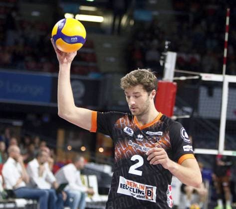 Matthew KNIGGE Berlin , He Volleyballl, Bundesliga 2024 25 WWK Volleys Herrsching vs Berlin Recycling Volleys, 27 09 24 BMW Park, Munich, Copyright: WolfgangxFehrmann
