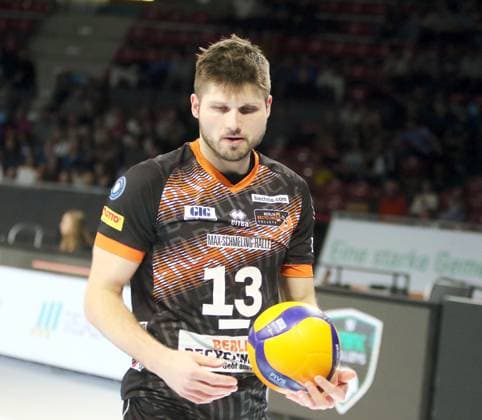 Ruben SCHOTT Berlin , He Volleyballl, Bundesliga 2024 25 WWK Volleys Herrsching vs Berlin Recycling Volleys, 27 09 24 BMW Park, Munich, Copyright: WolfgangxFehrmann